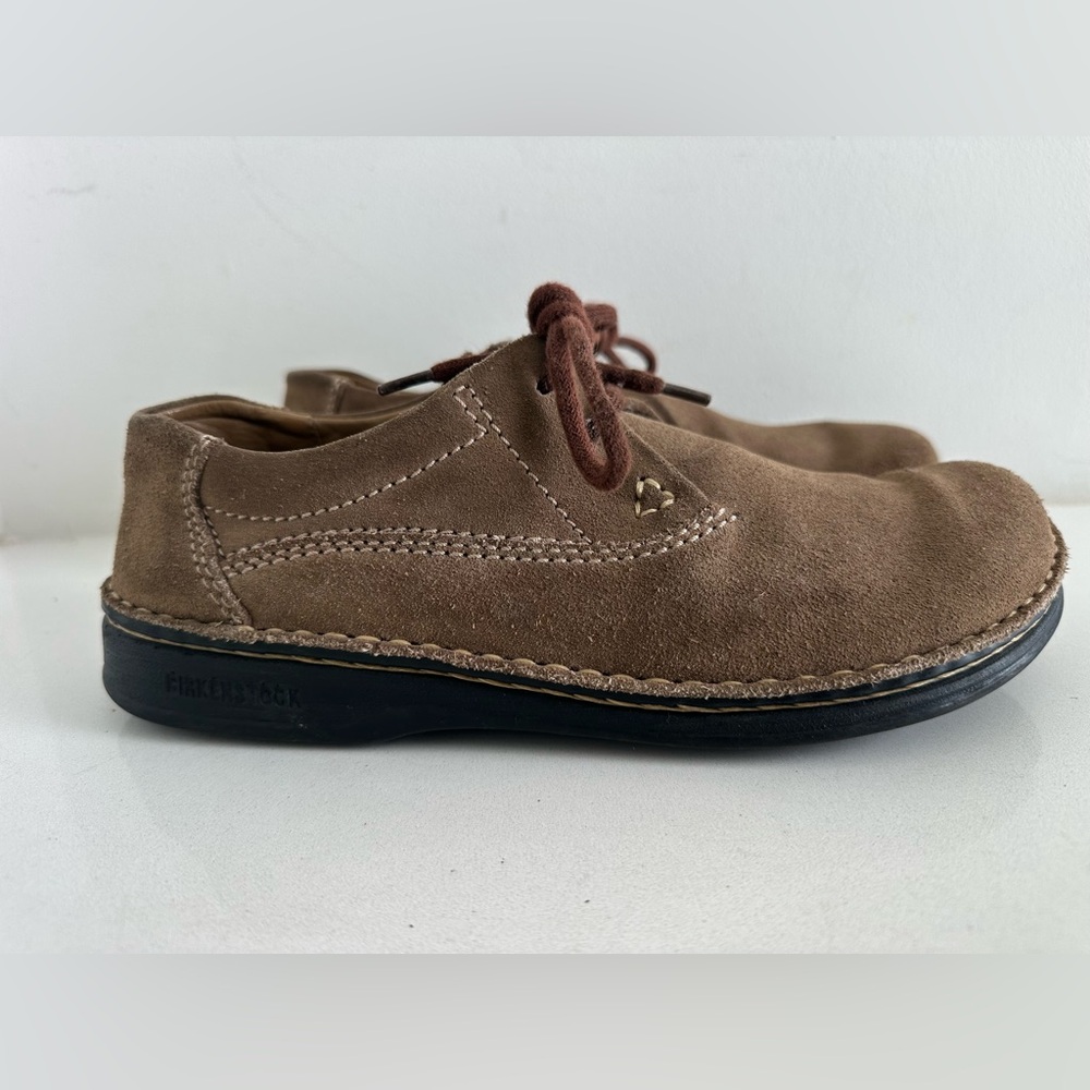 BIRKENSTOCK MENS EU 42 US 9 BROWN NUBUCK LEATHER COMFORT SHOES OXFORDS